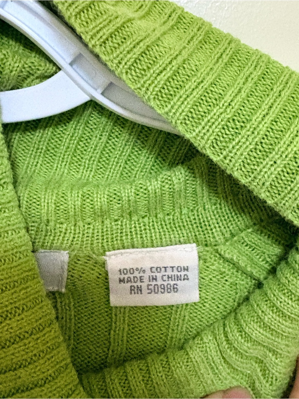 Bright Green Ribbed Cowl-Neck Sweater - Picture 6 of 8